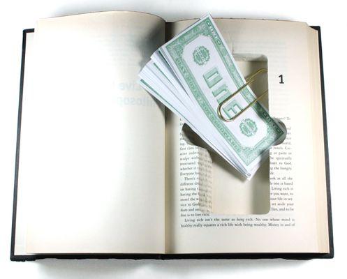 SneakyBook Hollowed out for money, with money clip