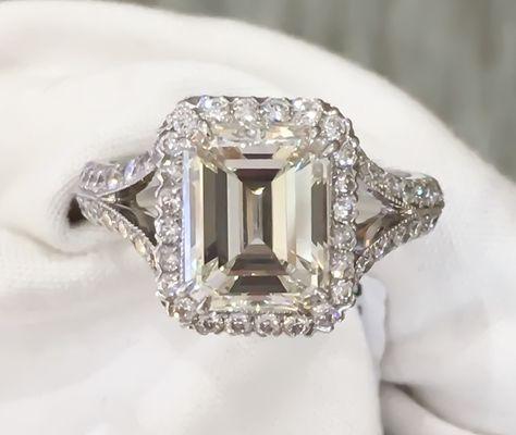 Emerald Cut Diamond Handmade Engagement Ring