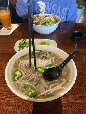 Steak and Meatball Pho with Brisket added