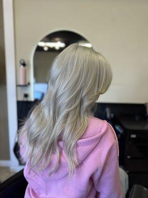 Bleach and tone with a haircut