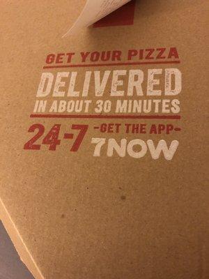 Get pizza delivered in about 30 minutes