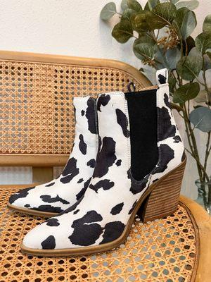 Our best selling cow print booties!