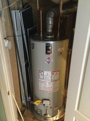 75 gallon natural gas water heater installed with same day service.