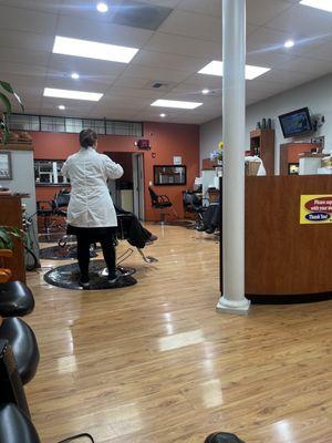 Pic of their barbershop. It's always very clean & inviting.