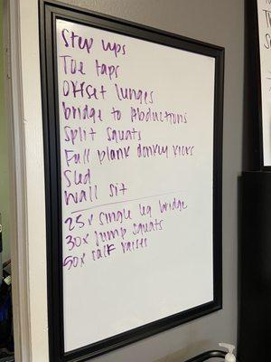 Examples of the workouts we do in her group training!