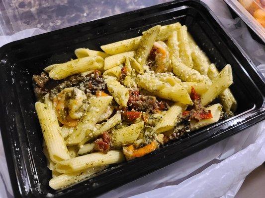 House Penne ordered off GrubHub.  Husband said it was really good! Not too pesto-y.