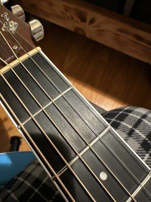 After fret crowned and leveled.