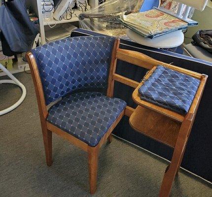 Reupholstered Gossip Bench, Hayes Upholstery, Cocoa Beach, FL