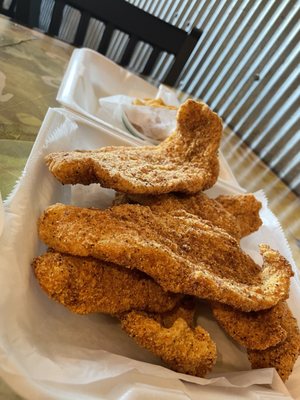 Family fried catfish dinner