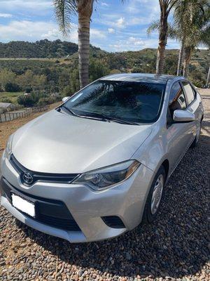 My new used car! 2015 Toyota Corolla with under 30,000 miles on it.