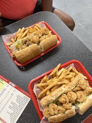 2 poboys and fries. As authentic as you would get in Louisiana!!!!