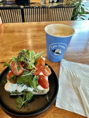 My Kopenhagn Latte and Nordic Smoked Cheese Toast.