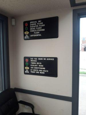 Indoor signs