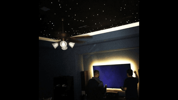 Optical lighting and shootings stars add a special touch to any Home theater.