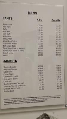 More alterations prices