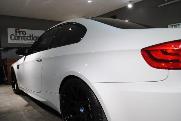 BMW M3 looking very classy under the LED spot lights. Paint corrected and coated with C.Quartz Ceramic Coating