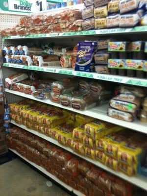 Who knew? The Dollar Store sells bread? Over 50% savings vs grocery stores.