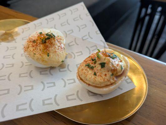 Smoked Trout Deviled Eggs ($13) - 3 stars. Thu lunch 2024-12-19