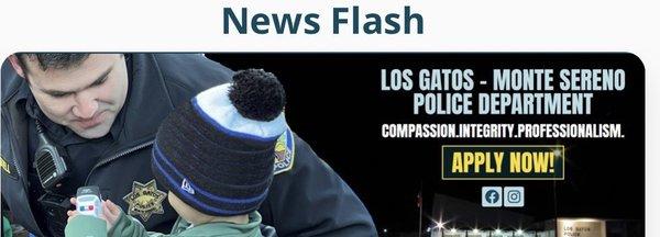 Apply with Los Gatos Police Department!