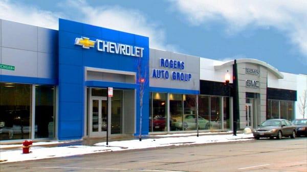 The newly renovated Rogers Auto Group - Chicago's Auto Store - A Buick, Chevrolet, GMC and Hyundai Dealer in Chicago