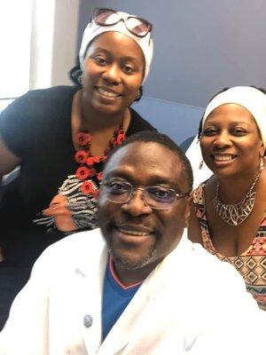 Dr. Obos Ekhaese with Patients