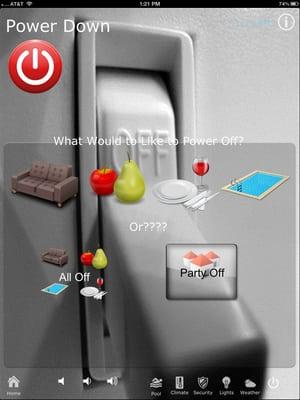 iPad smarthome power menu