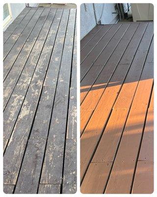 Before and after side deck