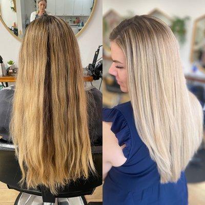 Blonde balayage with root tap!