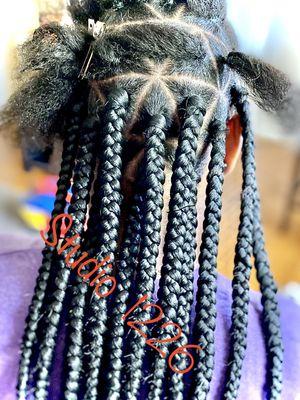 Box braids with triangle parts