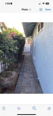 Side walkway and new drains