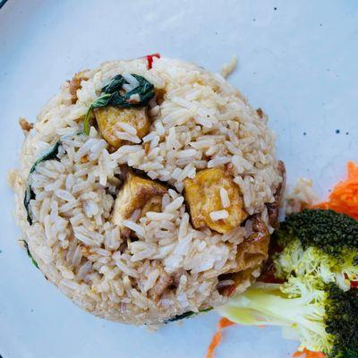 basil fried rice with tofu