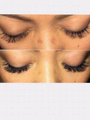 Below is a "REAL"lash fill done by Cynthia. Normally i wait to post reviews to c how the lashes grow out,but I already I am in good hands.