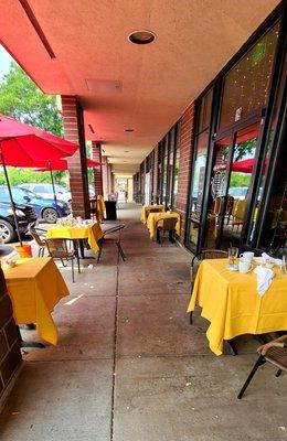 Front of Cafe outside eating area.