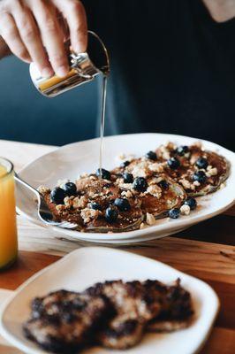 Blueberry Streusel  Pancakes