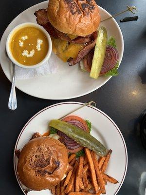 Top: Signature Grill House Burger Bottom: Buffalo Chicken Burger  Both $16.95