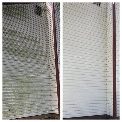 Home vinyl siding soft wash treatment