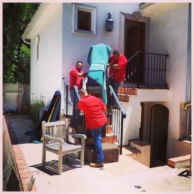 Stair Job: Navigating through a tight turn with the aid of a spin box.