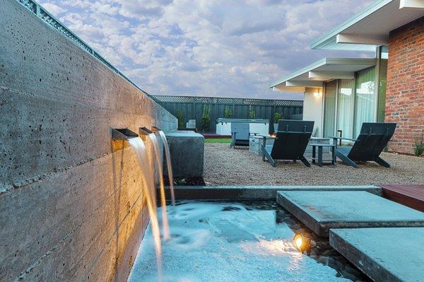 Custom waterfeature w/ floating steps