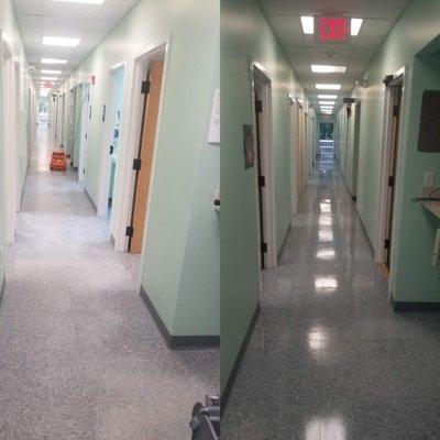 BEFORE AND AFTER FLOOR MAINTENANCE