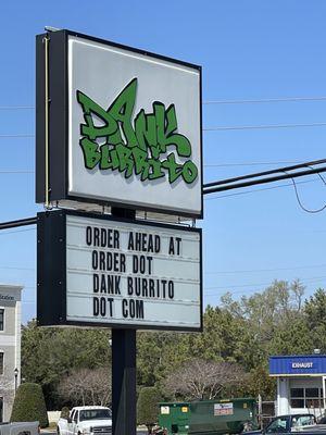 Dank Burrito sign