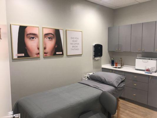 Clean treatment rooms for facial and waxing services.