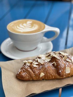 Salted Caramel Latte and Almond Croissant