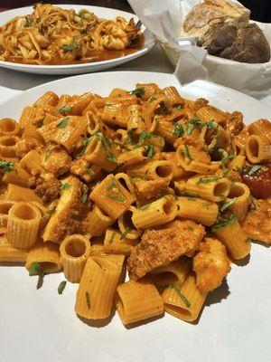 Spicy Rigatoni Ala Vodka with added chicken cutlet