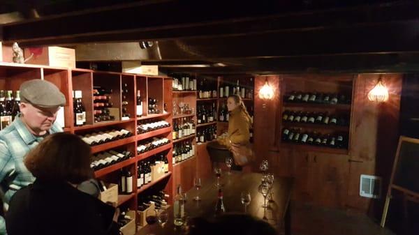 They have basement cellar filled with amazing wine and host wine tastings weekly!