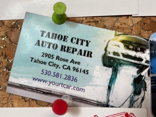 Tahoe City Auto Repair card