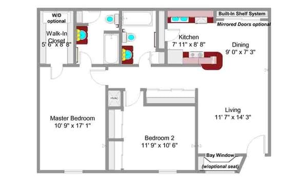 Two Bedroom/Two Bath