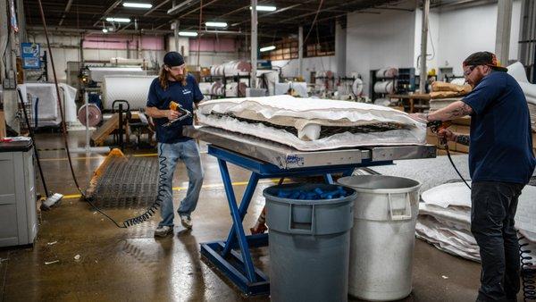 Each of our mattresses is hand built at our factory right here in Virginia Beach.