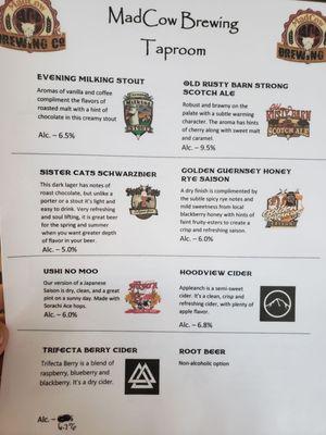 Brew menu May 2021