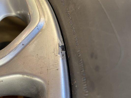 Damaged back 2 rims by not correctly using the tire machine. This was confirmed my store manager.