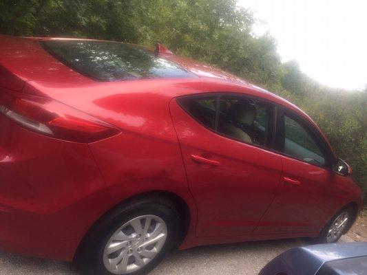 2017 little red Hyundai looks gorgeous again , Thank you Davis Auto body and Paint...